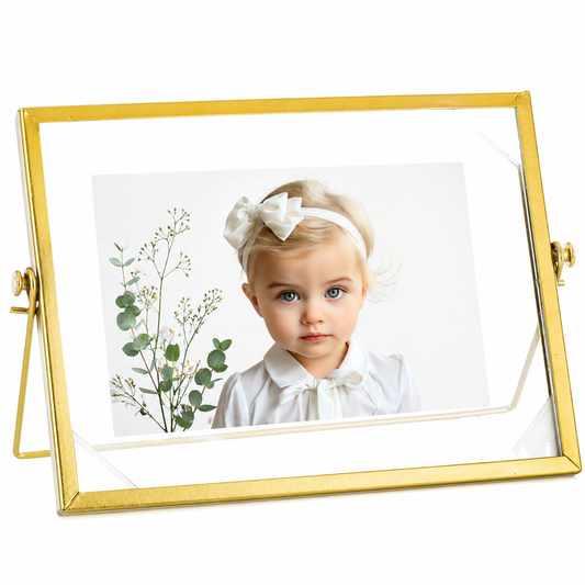 RAMKA ZŁOTA NA ZDJĘCIE 10x15cm METALOWA GLAMOUR float pływająca stawiana