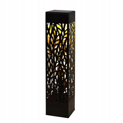 Lampa solarna ogrodowa czarna 53 cm ciepłe światło LED dekoracyjna słupek