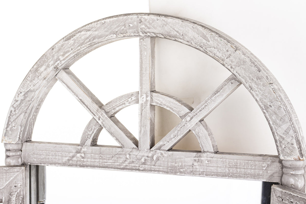 Lustro dekoracyjne szary drewno, szkło 60x40x3,5 cm cm