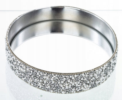 TACA DEKORACYJNA LUSTRZANA SREBRNA GLAMOUR 18,5x11,5cm podstawka lustro