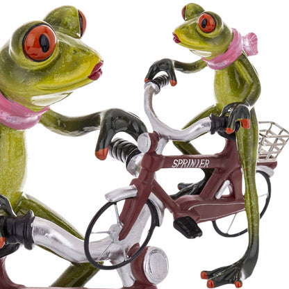 Ozdobna Figurka 16,5x11,5x15,5cm - Żaba na rowerze