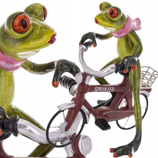 Ozdobna Figurka 16,5x11,5x15,5cm - Żaba na rowerze