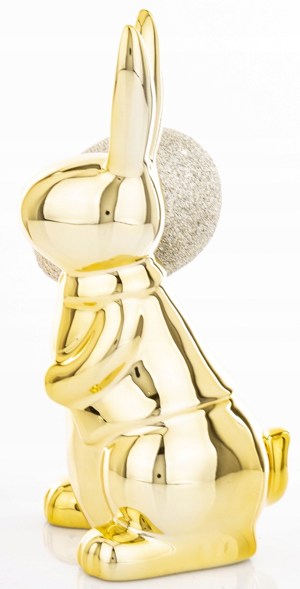 złoty zajączek z pisanką figurka wielkanocna królik 18cm króliczek