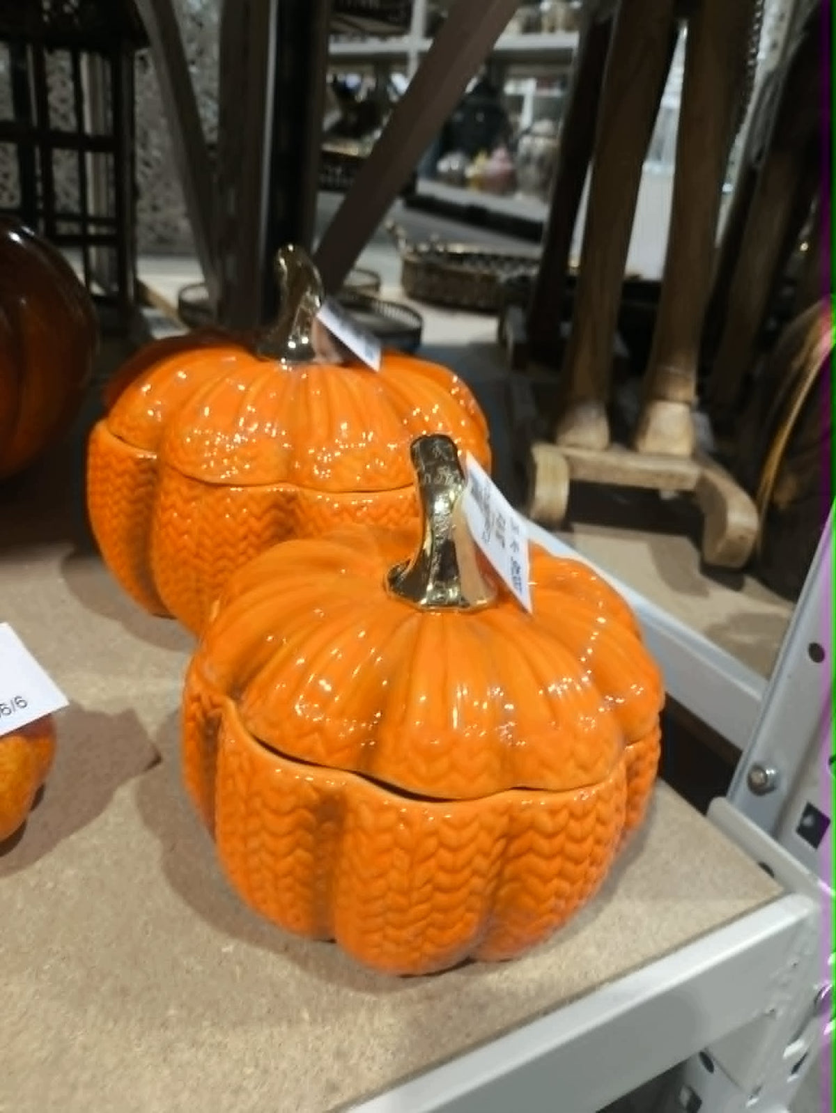 dynia pojemnik dekoracyjny ceramiczny Figurka jesienna ozdoba halloween 16