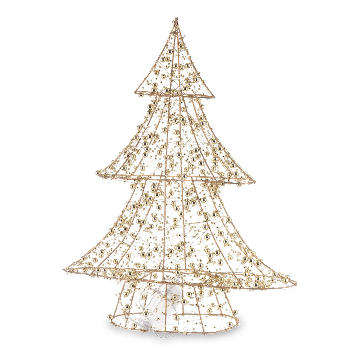 Ozdoba choinka LED metalowa złota 40x33x8 cm