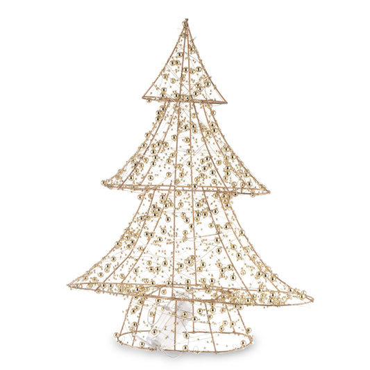 Ozdoba choinka LED metalowa złota 40x33x8 cm