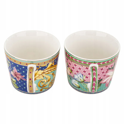 Zestaw Filiżanek ze Spodkiem 2 szt. 220 ml komplet porcelanowy kawowy