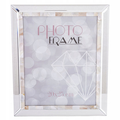 Ramka na zdjęcie 25 x 20 cm glamour srebrna lustrzana