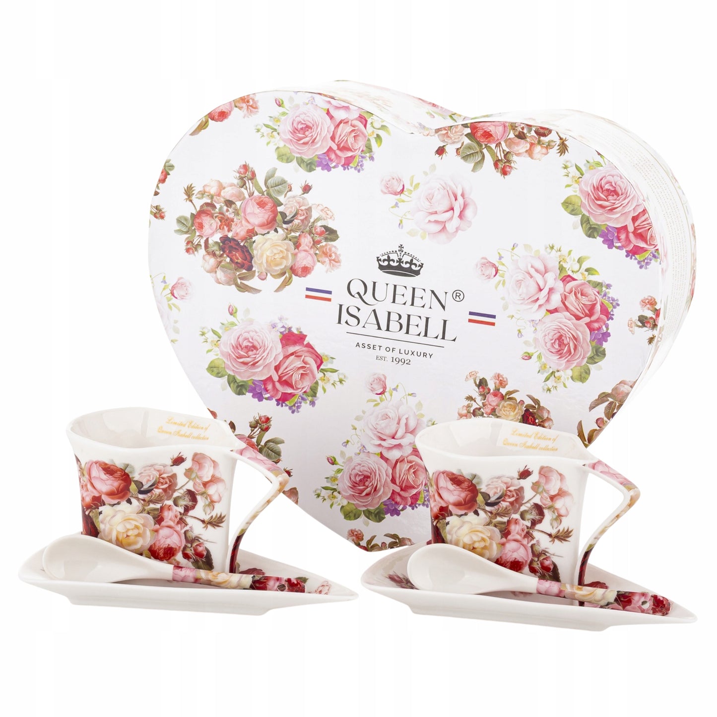 ZESTAW DLA DWOJGA filiżanki 2x250ml różą Queen Isabell