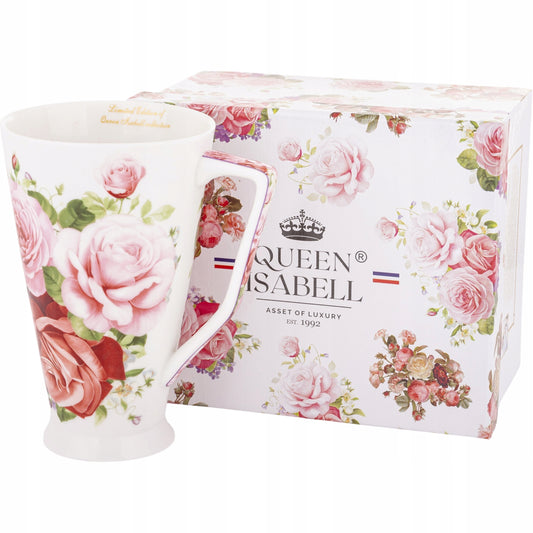 Kubek w kwiaty porcelanowy Queen Isabell w ozdobnym pudełku 500 ml