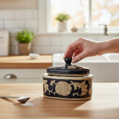 Pojemnik ceramiczny z pokrywką pudełko szkatułka dekoracja