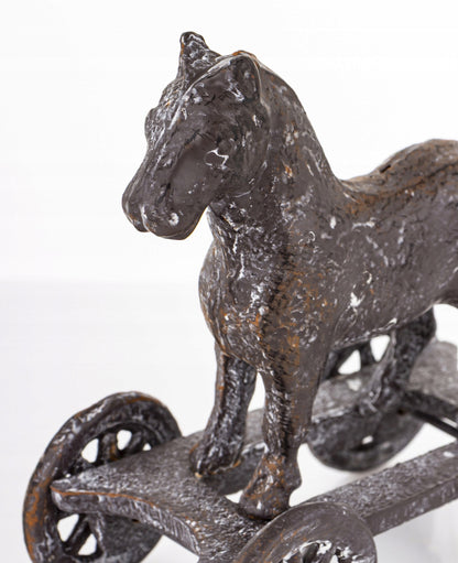Figurka Metalowa Koń na Kółkach Vintage Loft Retro 13,5cm żeliwny dekoracja