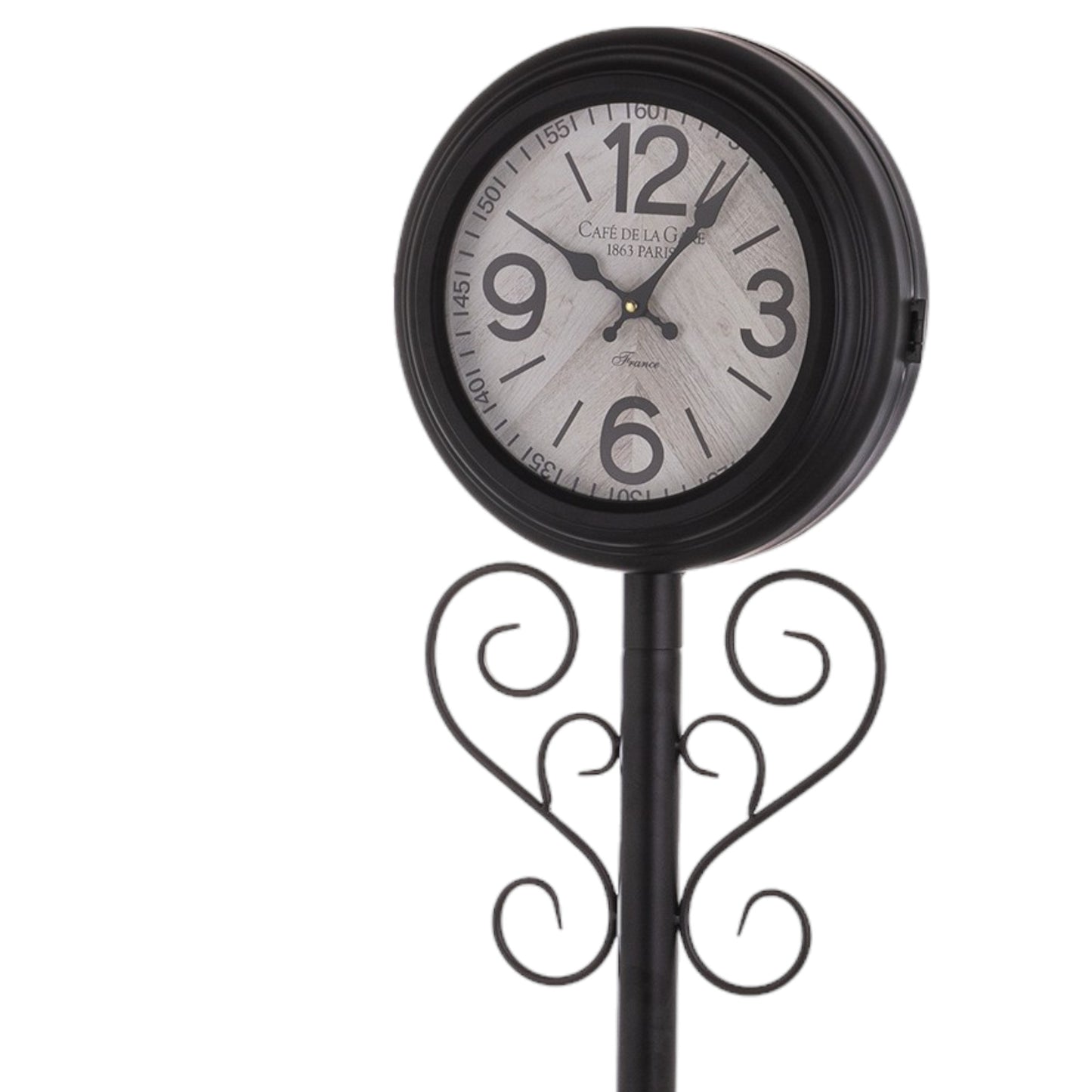 Zegar podłogowy metalowy czarny mat na nodze loft retro 151cm