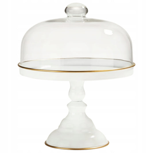 Elegancka patera dekoracyjna metal ze szkłem glamour 31x25,5x25,5 cm
