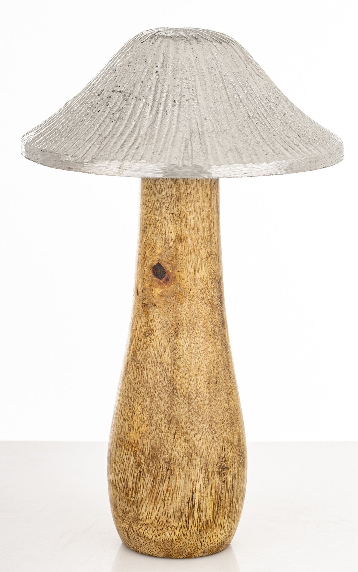 Figurka dekoracyjna grzyb drewniano-metalowa brązowo-złota 22x14x14 cm
