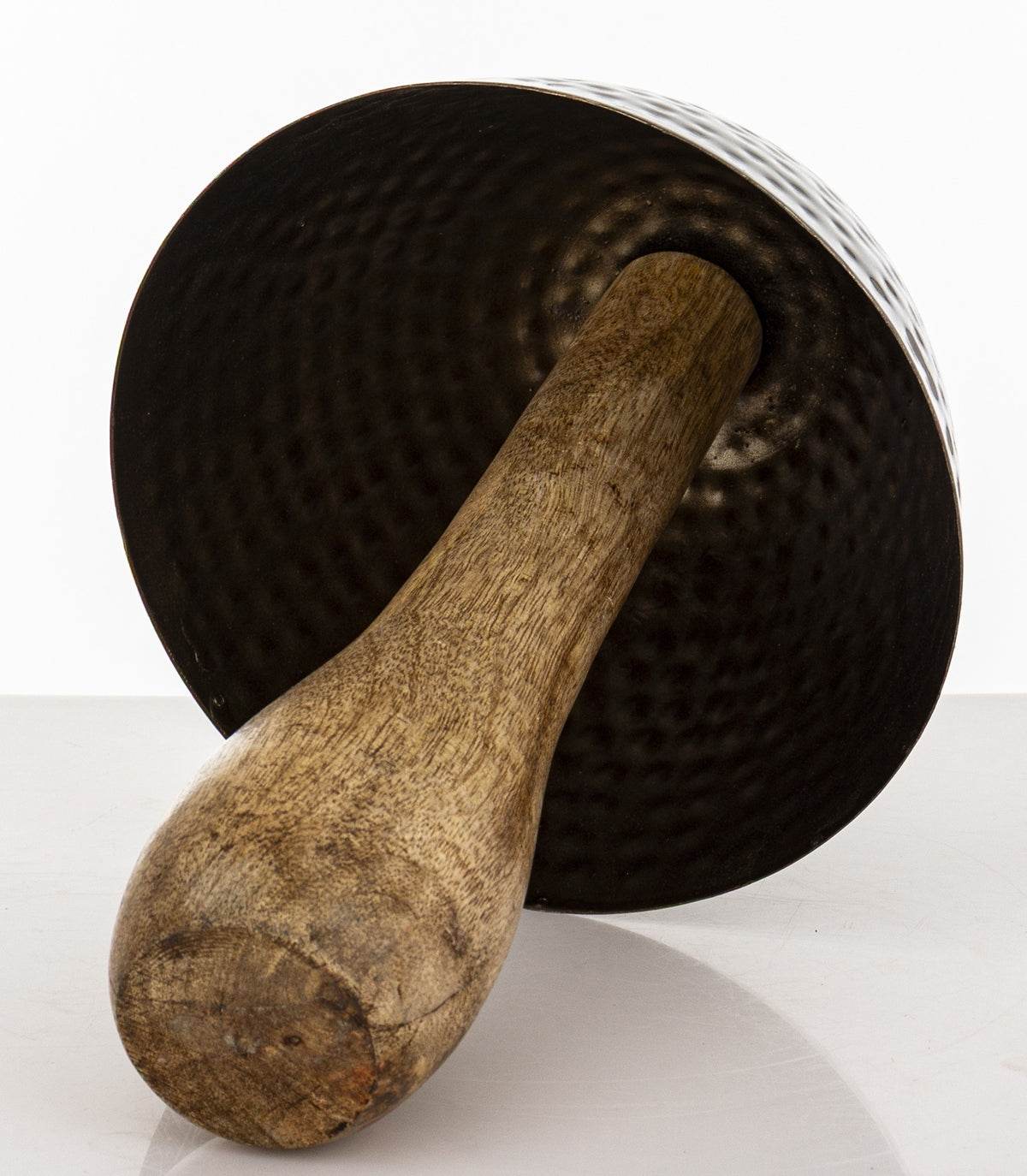 Figurka dekoracyjna grzyb drewniano-metalowa brązowo-złota 25x16x16 cm