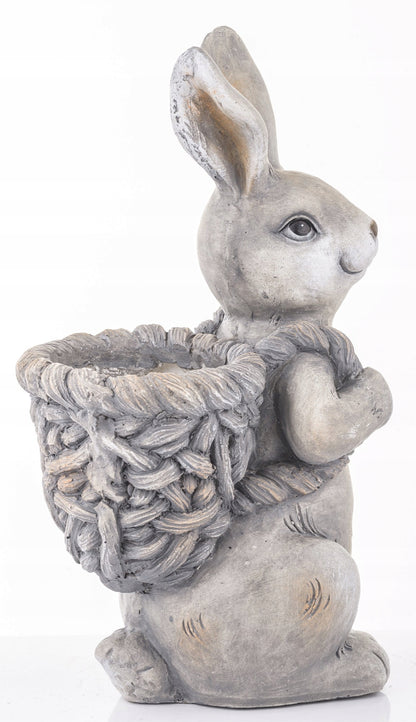 Osłonka figurka zając koszyk 41 cm Królik wielkanocny doniczka koszyczek
