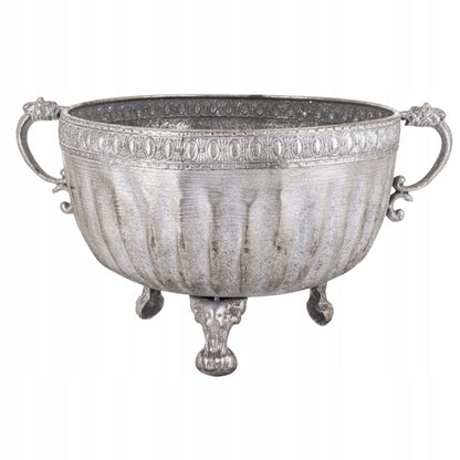 Osłonka srebrna metalowa wazon retro vintage 22 x 39 cm