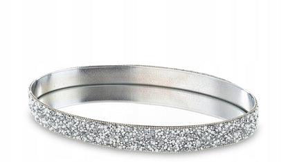 TACA DEKORACYJNA LUSTRZANA SREBRNA GLAMOUR 18,5x11,5cm podstawka lustro