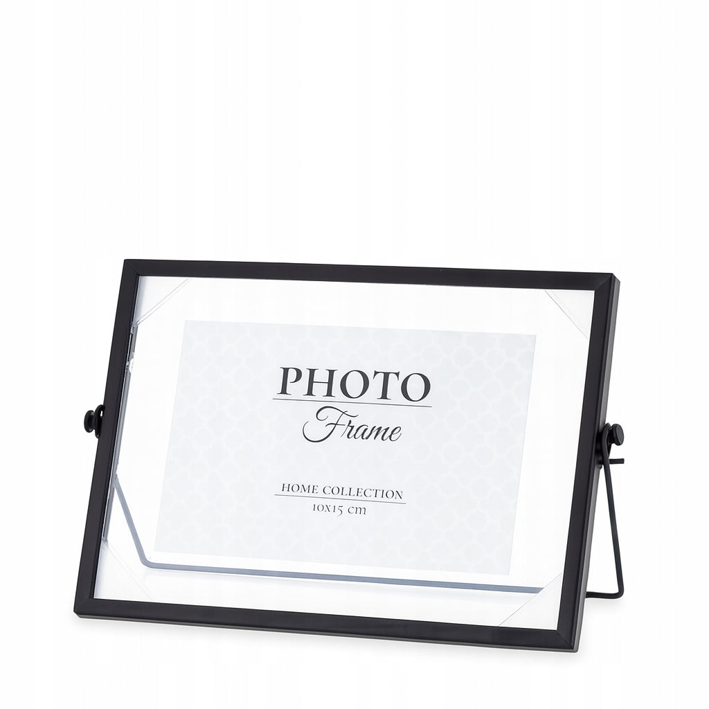 RAMKA czarna NA ZDJĘCIE 10x15cm METALOWA GLAMOUR float pływająca stawiana