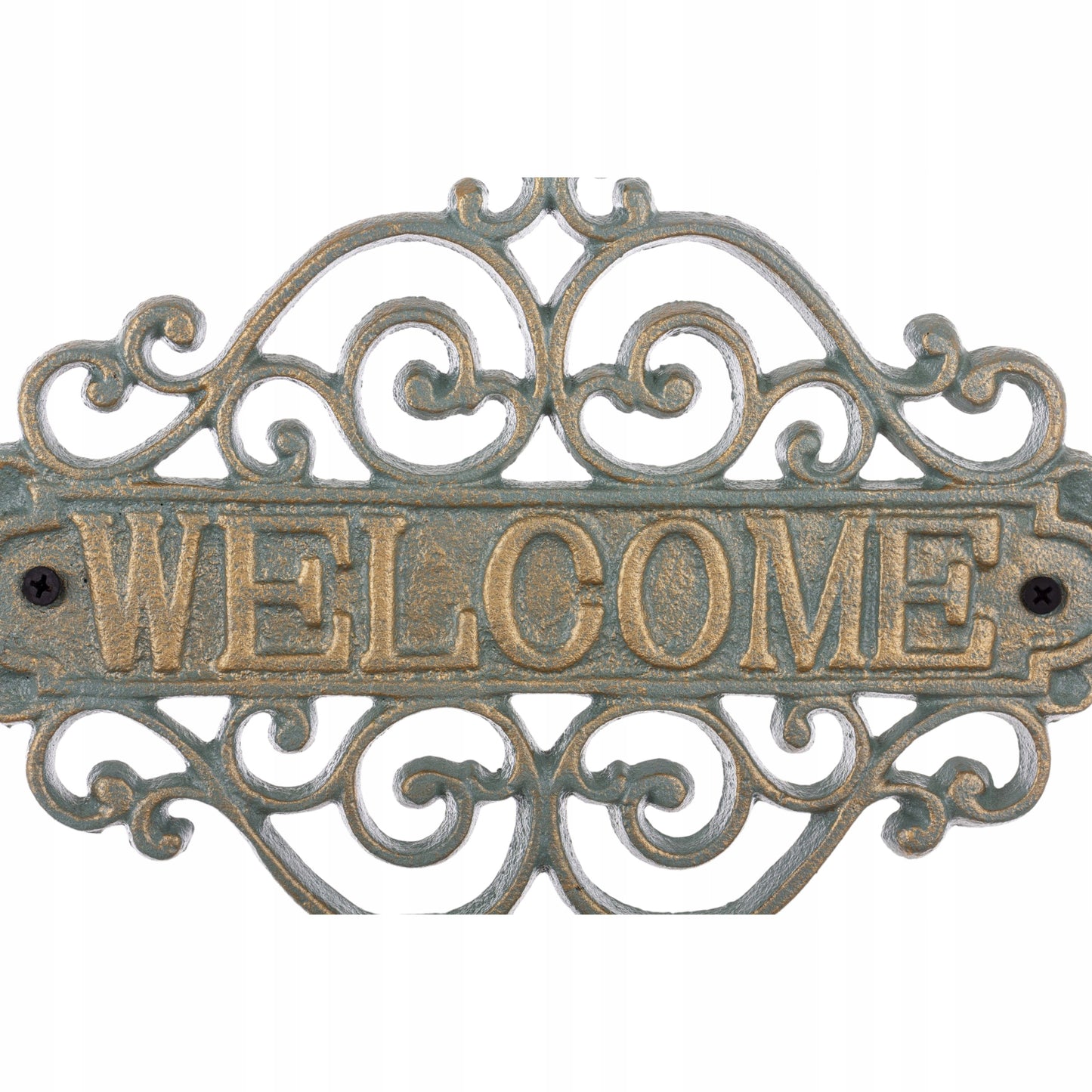 Dekoracja Żeliwna Ścienna tabliczka welcome powitalna ogrodowa metalowa