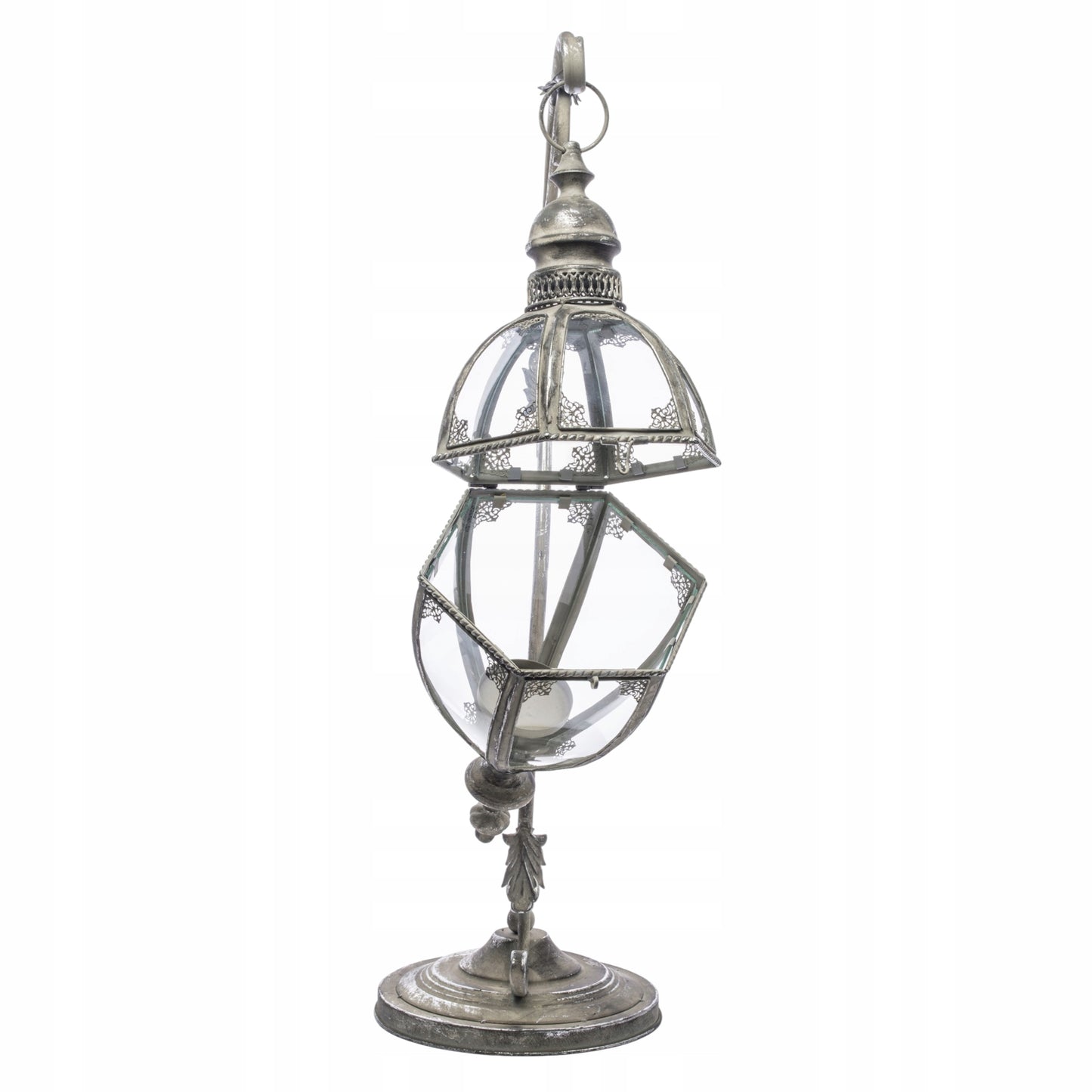 Lampion w stylu indyjskim latarenka Świecznik duży 88 cm metalowy szklany