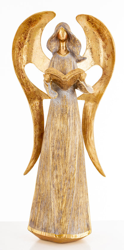 Figurka świąteczna anioł złoty tworzywo sztuczne 43x20x13,5 cm