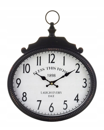 Zegar ścienny czarny 31 cm loft metalowy