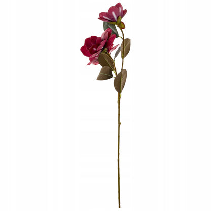 Kwiat Sztuczny 80cm magnolia gałązka dekoracyjna burgundowa