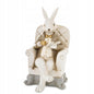 Figurka wielkanocna królik w fotelu zając 18 cm zajączek