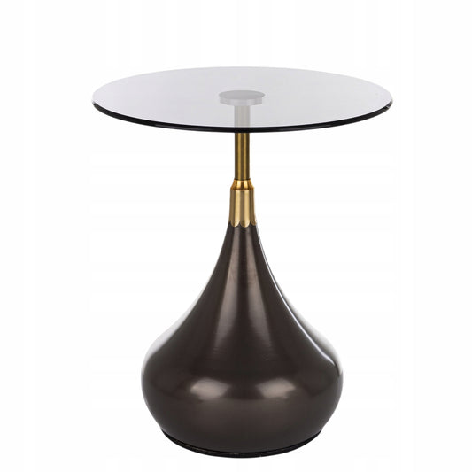 Stolik kawowy okrągły 54cm szklany loft design