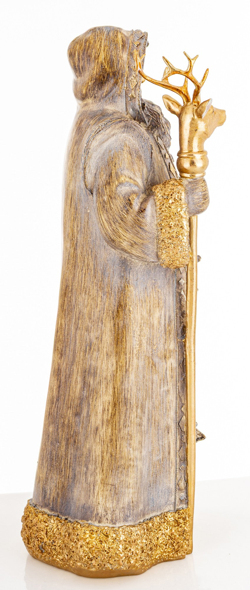Figurka świąteczna Mikołaj złoty tworzywo sztuczne 50x25x21 cm Casa Roma