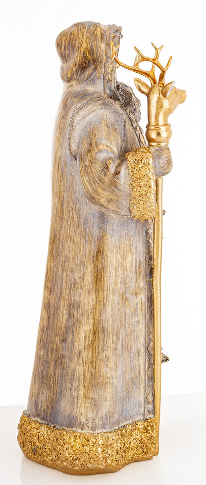 Figurka świąteczna Mikołaj złoty tworzywo sztuczne 50x25x21 cm Casa Roma