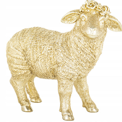 Owca figurka dekoracja złota Dekoracja Wielkanocna Glamour owieczka 17cm