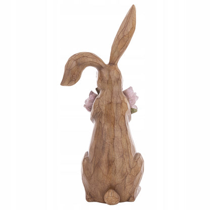 Figurka Królik Wielkanocny 45 cm Elegancka Dekoracja z Kwiatami XL wiosenna