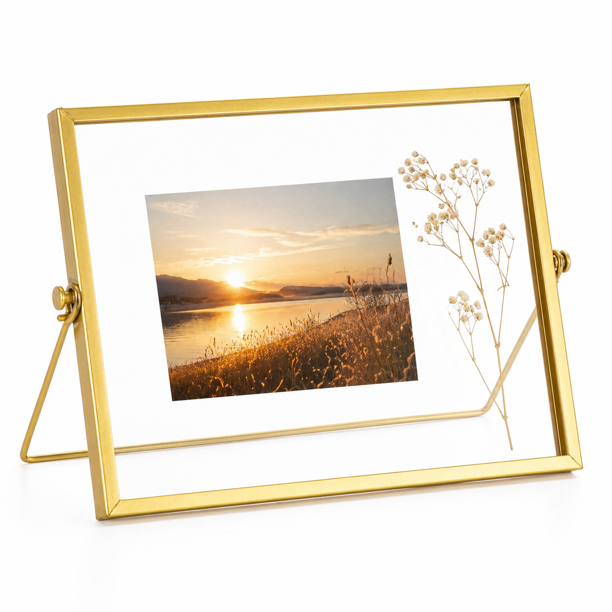 RAMKA ZŁOTA NA ZDJĘCIE 10x15cm METALOWA GLAMOUR float pływająca stawiana