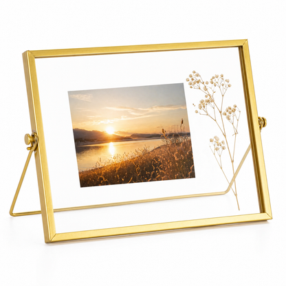 RAMKA ZŁOTA NA ZDJĘCIE 10x15cm METALOWA GLAMOUR float pływająca stawiana