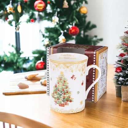Porcelanowy Kubek świąteczny w pudełku ozdobnym prezent mikołajki