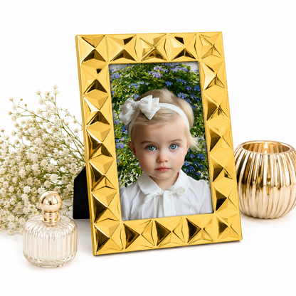 złota ramka na zdjęcia 10x15 glamour