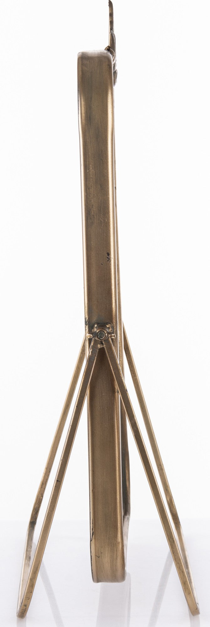 Lustro stojące prostokątne metalowe złote na toaletkę 57 x 37 cm barokowe
