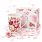Kubek Porcelanowy w Róże 400 ml Kwiaty Romantyczny Prezent Dzien kobiet