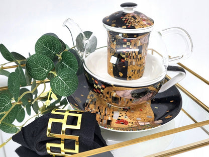 Filiżanka z dzbankiem do zaparzania Tea for one porcelanowa Gustaw Klimt