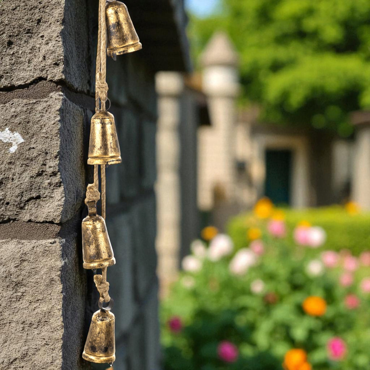 87cm Ozdoba zawieszka Dzwonki metalowe złote girlanda dzwonek świąteczny