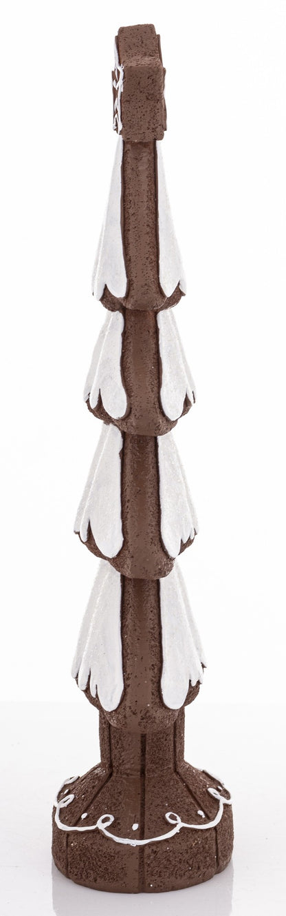 Figurka świąteczna choinka biały, brązowy tworzywo sztuczne 33,5x13,5x7 cm