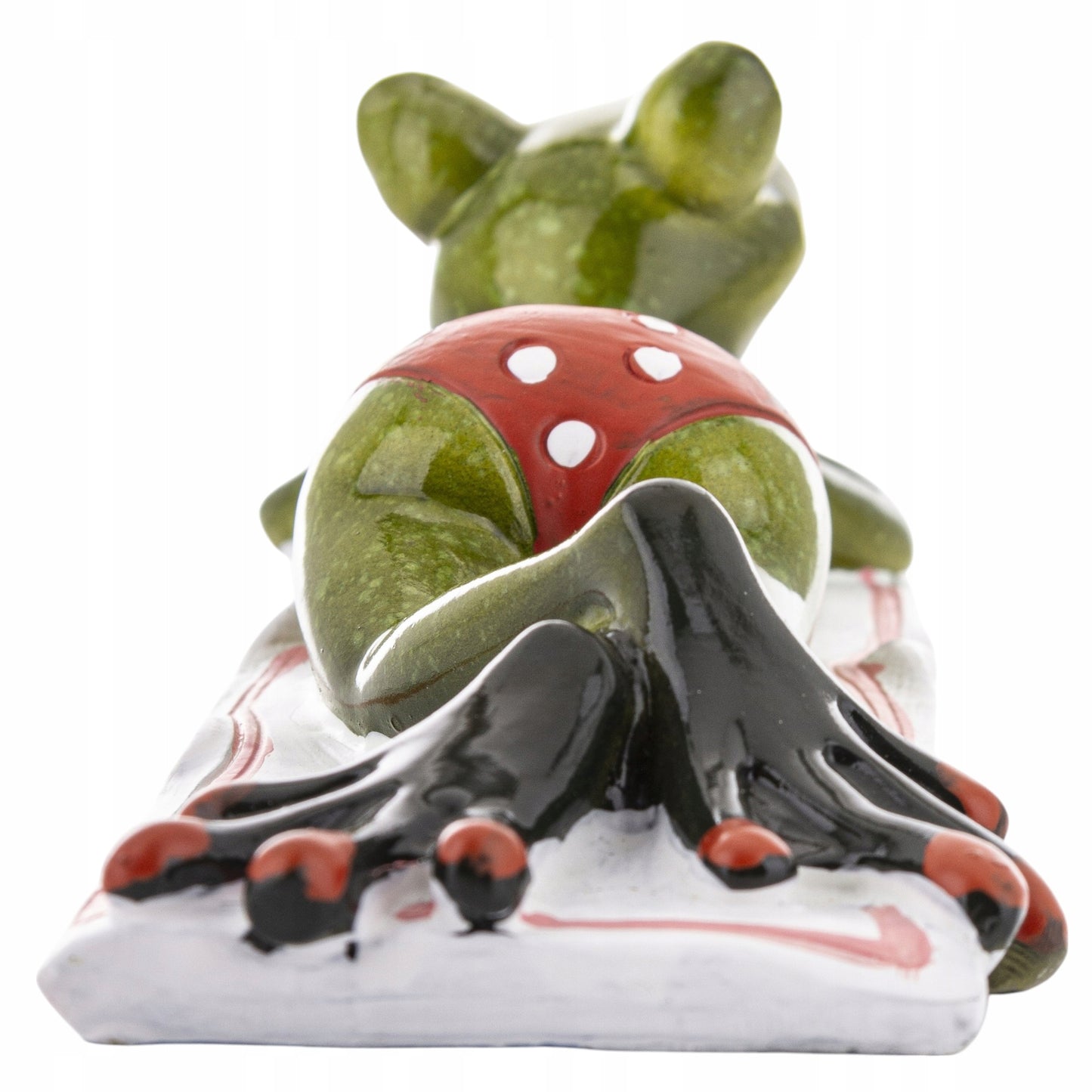FIGURKA ŻABA PLAŻOWICZKA 5x17x6cm żabka na plaży opalanie