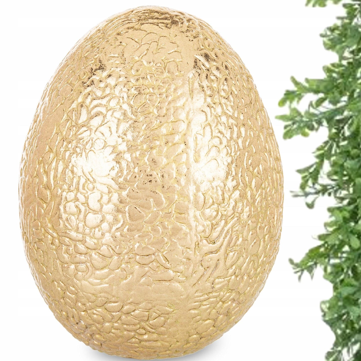 Figurka wielkanocna ceramika jajko 13 cm jajo pisanka złote