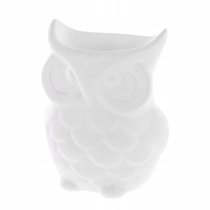 Kominek zapachowy ceramiczny biały sowa figurka podgrzewacz olejków 12 cm