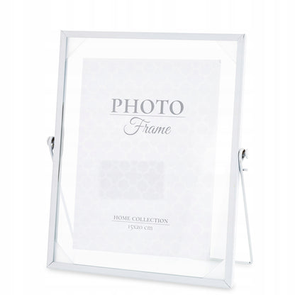 Ramka biała float na jedno zdjęcie 24 x 21,5 cm foto 15x20 metalowa