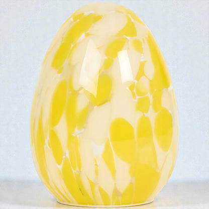 Szklane jajo lampion pisanka LED XXL żółte białe wielkanocna figurka