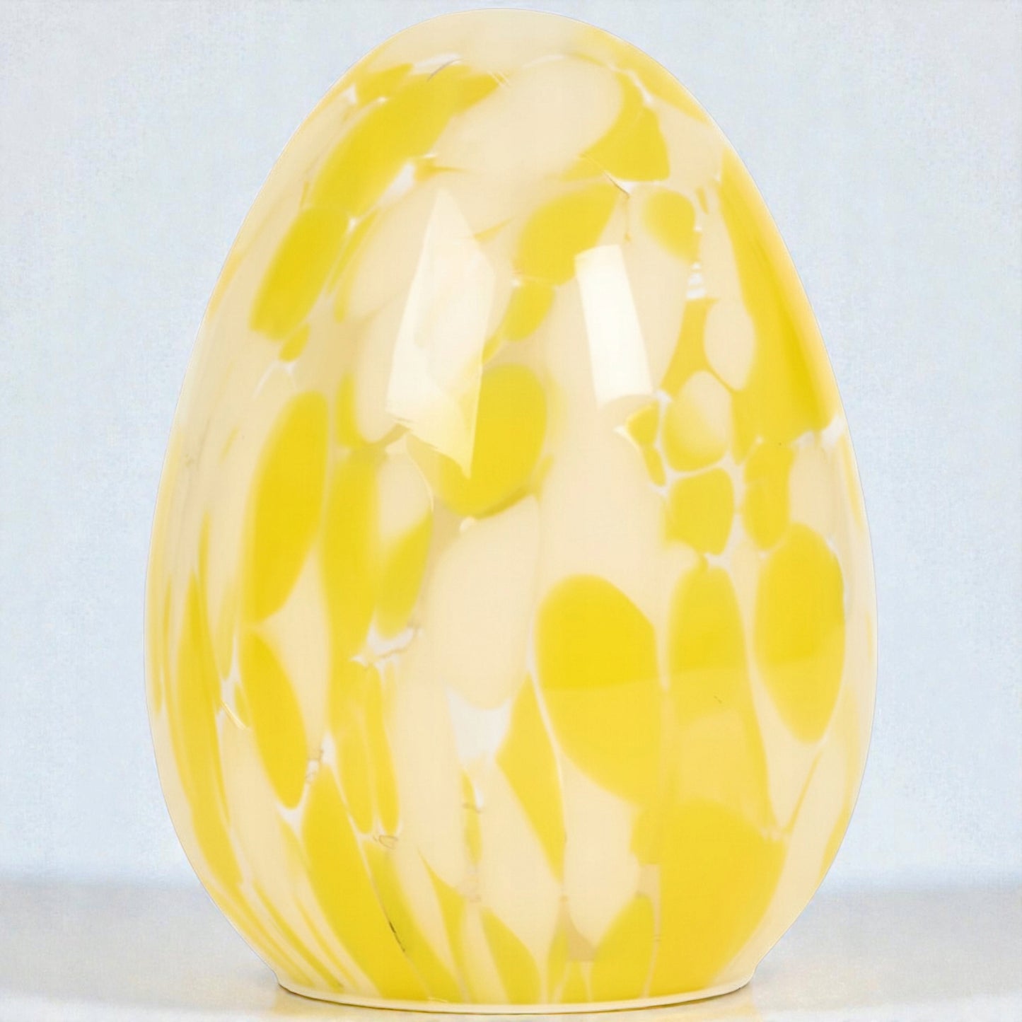 Szklane jajo lampion pisanka LED XXL żółte białe wielkanocna figurka